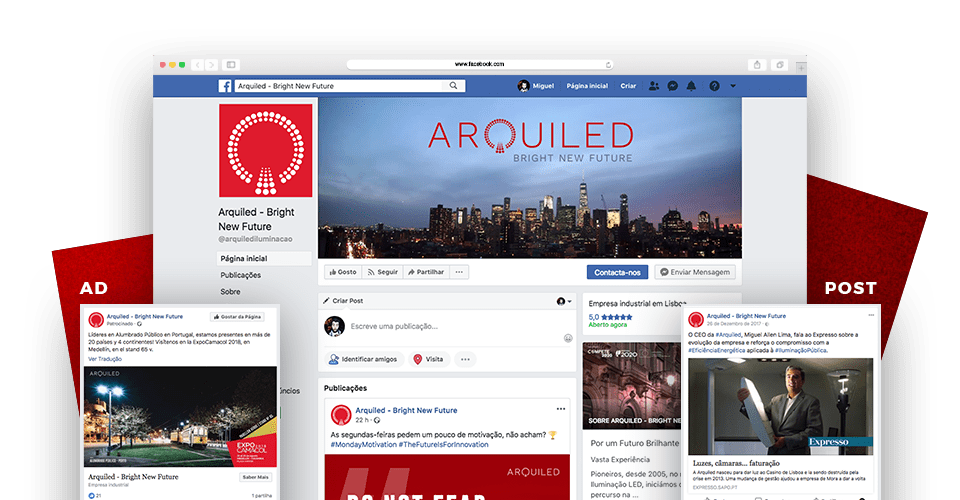 Facebook ARQ - agência marketing digital trigger